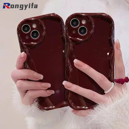 Wine Red Smooth Soft Bumper Phone Case