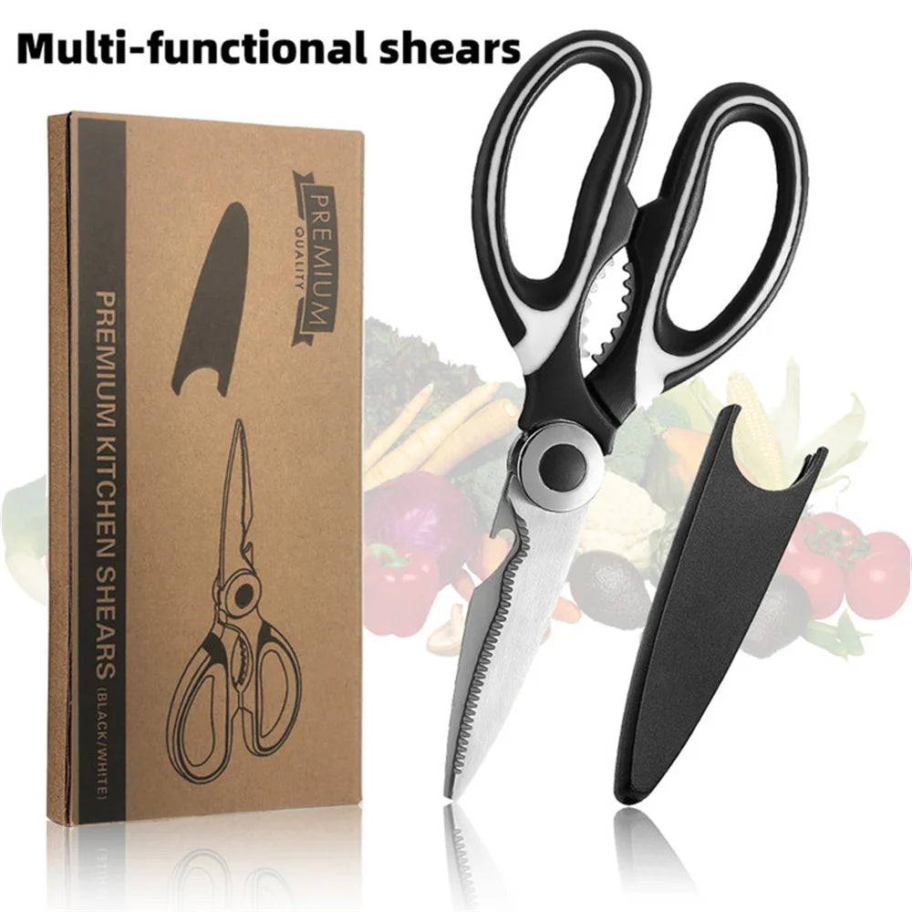 Multifunctional Scissors Kitchen Stainless Steel Scissors Chicken Bone Meat Fish Killing Dedicated Household Gadgets Scissors